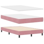 vidaXL Pat cu Arcuri și Saltea cu saltea Roz 120 x 200 cm țesătură vidaXL Pat cu Arcuri și Saltea cu saltea Roz 120 x 200 cm țesătură