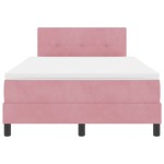 vidaXL Pat cu Arcuri și Saltea cu saltea Roz 120 x 200 cm țesătură vidaXL Pat cu Arcuri și Saltea cu saltea Roz 120 x 200 cm țesătură