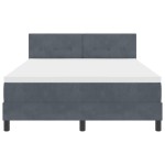 vidaXL Pat cu Arcuri și Saltea Gri închis 140 x 190 cm țesătură vidaXL Pat cu Arcuri și Saltea Gri închis 140 x 190 cm țesătură