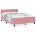 vidaXL Pat cu Arcuri și Saltea cu saltea Roz 160 x 200 cm țesătură vidaXL Pat cu Arcuri și Saltea cu saltea Roz 160 x 200 cm țesătură