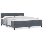vidaXL Pat cu Arcuri și Saltea Gri închis 180 x 200 cm țesătură