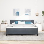 vidaXL Pat cu Arcuri și Saltea Gri închis 180 x 200 cm țesătură