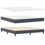 vidaXL Pat cu Arcuri și Saltea Gri închis 180 x 200 cm țesătură