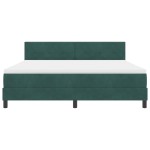 vidaXL Pat cu Arcuri și Saltea Verde închis 180 x 200 cm țesătură vidaXL Pat cu Arcuri și Saltea Verde închis 180 x 200 cm țesătură