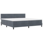 vidaXL Pat cu Arcuri și Saltea Gri închis 200 x 200 cm țesătură