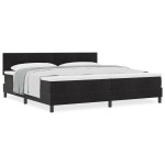 vidaXL Pat cu Arcuri și Saltea cu saltea Negru 200 x 200 cm țesătură vidaXL Pat cu Arcuri și Saltea cu saltea Negru 200 x 200 cm țesătură