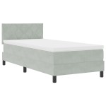 vidaXL Pat cu Arcuri și Saltea Gri deschis 90 x 200 cm țesătură vidaXL Pat cu Arcuri și Saltea Gri deschis 90 x 200 cm țesătură