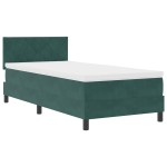 vidaXL Pat cu Arcuri și Saltea Verde închis 100 x 200 cm țesătură vidaXL Pat cu Arcuri și Saltea Verde închis 100 x 200 cm țesătură