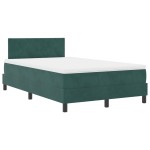 vidaXL Pat cu Arcuri și Saltea Verde închis 120 x 190 cm țesătură vidaXL Pat cu Arcuri și Saltea Verde închis 120 x 190 cm țesătură