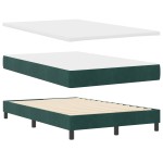 vidaXL Pat cu Arcuri și Saltea Verde închis 120 x 190 cm țesătură vidaXL Pat cu Arcuri și Saltea Verde închis 120 x 190 cm țesătură