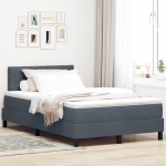 vidaXL Pat cu Arcuri și Saltea Gri închis 120 x 200 cm țesătură vidaXL Pat cu Arcuri și Saltea Gri închis 120 x 200 cm țesătură
