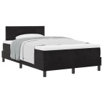 vidaXL Pat cu Arcuri și Saltea cu saltea Negru 120 x 200 cm țesătură vidaXL Pat cu Arcuri și Saltea cu saltea Negru 120 x 200 cm țesătură