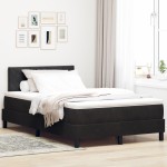 vidaXL Pat cu Arcuri și Saltea cu saltea Negru 120 x 200 cm țesătură vidaXL Pat cu Arcuri și Saltea cu saltea Negru 120 x 200 cm țesătură