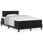 vidaXL Pat cu Arcuri și Saltea cu saltea Negru 120 x 200 cm țesătură vidaXL Pat cu Arcuri și Saltea cu saltea Negru 120 x 200 cm țesătură