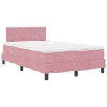 vidaXL Pat cu Arcuri și Saltea cu saltea Roz 120 x 200 cm țesătură vidaXL Pat cu Arcuri și Saltea cu saltea Roz 120 x 200 cm țesătură