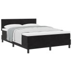 vidaXL Pat cu Arcuri și Saltea cu saltea Negru 140 x 190 cm țesătură vidaXL Pat cu Arcuri și Saltea cu saltea Negru 140 x 190 cm țesătură
