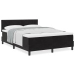 vidaXL Pat cu Arcuri și Saltea cu saltea Negru 140 x 190 cm țesătură vidaXL Pat cu Arcuri și Saltea cu saltea Negru 140 x 190 cm țesătură