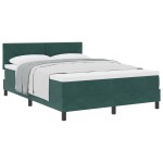 vidaXL Pat cu Arcuri și Saltea Verde închis 140 x 190 cm țesătură vidaXL Pat cu Arcuri și Saltea Verde închis 140 x 190 cm țesătură