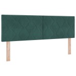 vidaXL Pat cu Arcuri și Saltea Verde închis 140 x 200 cm țesătură
