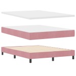 vidaXL Pat cu Arcuri și Saltea cu saltea Roz 160 x 200 cm țesătură vidaXL Pat cu Arcuri și Saltea cu saltea Roz 160 x 200 cm țesătură