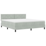 vidaXL Pat cu Arcuri și Saltea Gri deschis 180 x 200 cm țesătură vidaXL Pat cu Arcuri și Saltea Gri deschis 180 x 200 cm țesătură