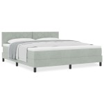 vidaXL Pat cu Arcuri și Saltea Gri deschis 180 x 200 cm țesătură vidaXL Pat cu Arcuri și Saltea Gri deschis 180 x 200 cm țesătură