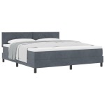 vidaXL Pat cu Arcuri și Saltea Gri închis 180 x 200 cm țesătură