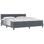 vidaXL Pat cu Arcuri și Saltea Gri închis 200 x 200 cm țesătură vidaXL Pat cu Arcuri și Saltea Gri închis 200 x 200 cm țesătură