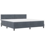vidaXL Pat cu Arcuri și Saltea Gri închis 200 x 200 cm țesătură vidaXL Pat cu Arcuri și Saltea Gri închis 200 x 200 cm țesătură