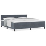vidaXL Pat cu Arcuri și Saltea Gri închis 200 x 200 cm țesătură vidaXL Pat cu Arcuri și Saltea Gri închis 200 x 200 cm țesătură