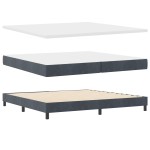 vidaXL Pat cu Arcuri și Saltea Gri închis 200 x 200 cm țesătură vidaXL Pat cu Arcuri și Saltea Gri închis 200 x 200 cm țesătură