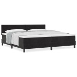 vidaXL Pat cu Arcuri și Saltea cu saltea Negru 200 x 200 cm țesătură vidaXL Pat cu Arcuri și Saltea cu saltea Negru 200 x 200 cm țesătură