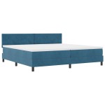 vidaXL Pat cu Arcuri și Saltea Albastru închis 200 x 200 cm țesătură vidaXL Pat cu Arcuri și Saltea Albastru închis 200 x 200 cm țesătură