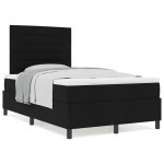 vidaXL Pat cu arcuri cu saltea Negru 120 x 190 cm țesătură vidaXL Pat cu arcuri cu saltea Negru 120 x 190 cm țesătură