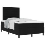 vidaXL Pat cu arcuri cu saltea Negru 120 x 200 cm țesătură vidaXL Pat cu arcuri cu saltea Negru 120 x 200 cm țesătură