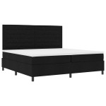 vidaXL Pat cu arcuri cu saltea Negru 200 x 200 cm țesătură vidaXL Pat cu arcuri cu saltea Negru 200 x 200 cm țesătură