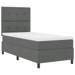 vidaXL Pat cu arcuri cu saltea Gri închis 80 x 200 cm țesătură vidaXL Pat cu arcuri cu saltea Gri închis 80 x 200 cm țesătură