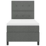 vidaXL Pat cu arcuri cu saltea Gri închis 80 x 200 cm țesătură vidaXL Pat cu arcuri cu saltea Gri închis 80 x 200 cm țesătură