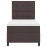 vidaXL Pat cu arcuri cu saltea Maro închis 100 x 200 cm țesătură vidaXL Pat cu arcuri cu saltea Maro închis 100 x 200 cm țesătură