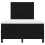 vidaXL Pat cu arcuri cu saltea Negru 120 x 190 cm țesătură vidaXL Pat cu arcuri cu saltea Negru 120 x 190 cm țesătură