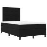 vidaXL Pat cu arcuri cu saltea Negru 120 x 200 cm țesătură vidaXL Pat cu arcuri cu saltea Negru 120 x 200 cm țesătură
