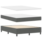 vidaXL Pat cu arcuri cu saltea Gri închis 160 x 200 cm țesătură vidaXL Pat cu arcuri cu saltea Gri închis 160 x 200 cm țesătură