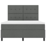 vidaXL Pat cu arcuri cu saltea Gri închis 160 x 200 cm țesătură vidaXL Pat cu arcuri cu saltea Gri închis 160 x 200 cm țesătură
