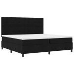 vidaXL Pat cu arcuri cu saltea Negru 200 x 200 cm țesătură vidaXL Pat cu arcuri cu saltea Negru 200 x 200 cm țesătură