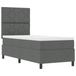 vidaXL Pat cu arcuri cu saltea Gri închis 80 x 200 cm țesătură vidaXL Pat cu arcuri cu saltea Gri închis 80 x 200 cm țesătură