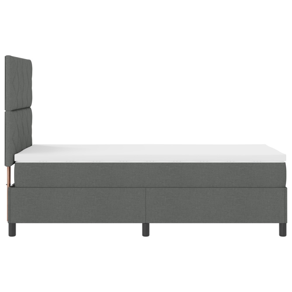 vidaXL Pat cu arcuri cu saltea Gri închis 100 x 200 cm țesătură