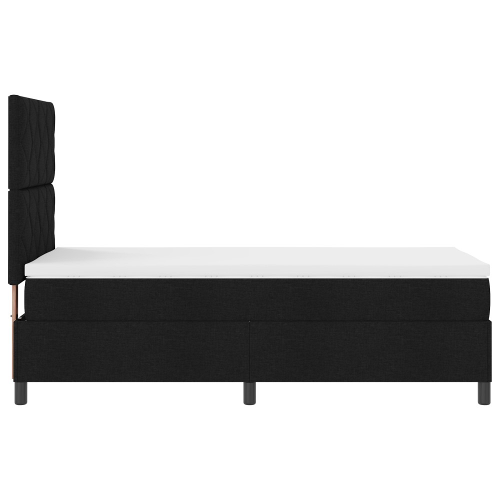 vidaXL Pat cu arcuri cu saltea Negru 100 x 200 cm țesătură