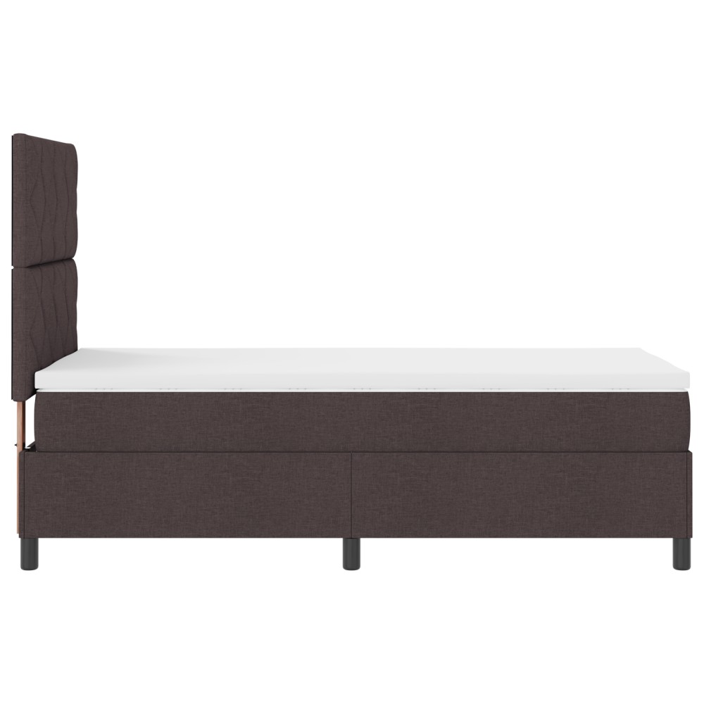 vidaXL Pat cu arcuri cu saltea Maro închis 100 x 200 cm țesătură