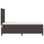 vidaXL Pat cu arcuri cu saltea Maro închis 100 x 200 cm țesătură vidaXL Pat cu arcuri cu saltea Maro închis 100 x 200 cm țesătură