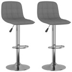 vidaXL Scaune de bar, 2 buc., gri deschis, material textil